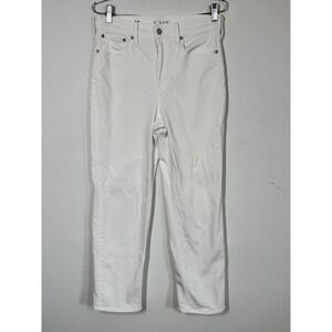 J. Crew Womens White Classic Straight High Rise Denim Summer Jeans Size 18 Beach